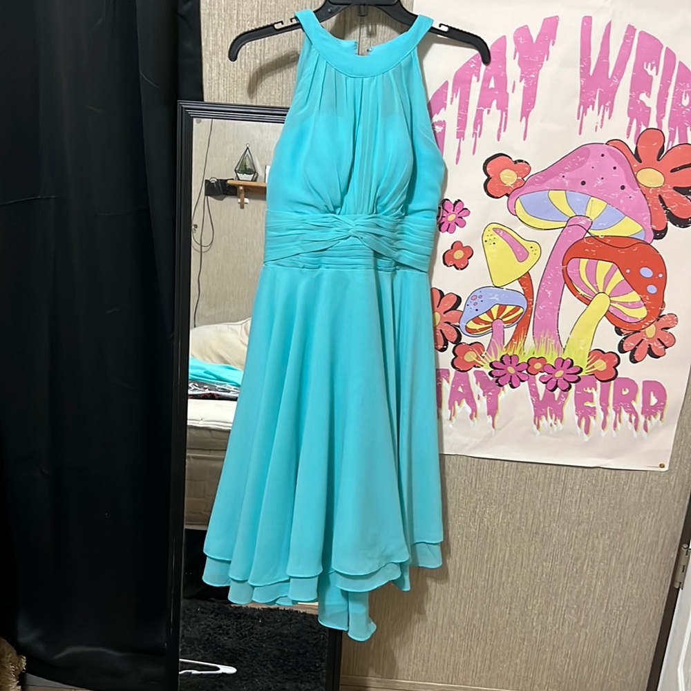 blue bridesmaid dress